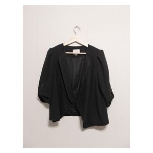 ann taylor loft 3/4 length sleeve crêpe blazer